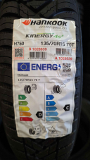 135/70 R15 70T 3PMSF, M+S NOVÉ CELOROČNÍ PNEUMATIKY HANKOOK, EAN: 8808563538266