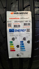 255/40 ZR17 98Y XL NOVÉ LETNÍ PNEUMATIKY HANKOOK, 8808563381541