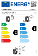 KUMHO ECSTA HS51 215/45 R16 86H 8808956249021 LETNÍ PNEUMATIKY