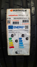 265/45 ZR19 105Y XL NOVÉ LETNÍ PNEUMATIKY HANKOOK, EAN: 8808563447100