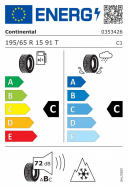 CONTINENTALCONTIWINTERCONTACT 195/65 R15 91T 4019238560848 ZIMNÍ PNEUMATIKY