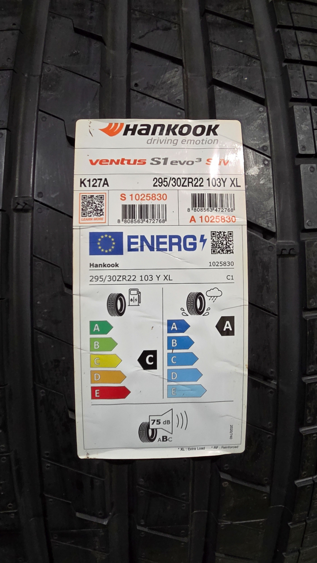 NOVÉ LETNÍ PNEUMATIKY HANKOOK 295/30 R22, EAN: 8808563472768