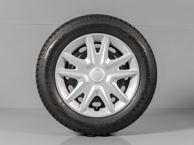FORD FIESTA, H1BC-1015-AA, 195/60 R15, 4x108, SENZORY, ORIGINÁLNÍ OCELOVÁ CELOROČNÍ SADA