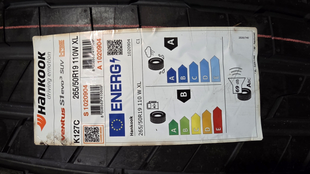 NOVÉ LETNÍ PNEUMATIKY HANKOOK 265/50 R19 HRS, EAN: 8808563410609