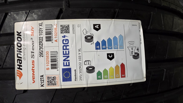 NOVÉ LETNÍ PNEUMATIKY HANKOOK 295/30 R22, EAN: 8808563472768