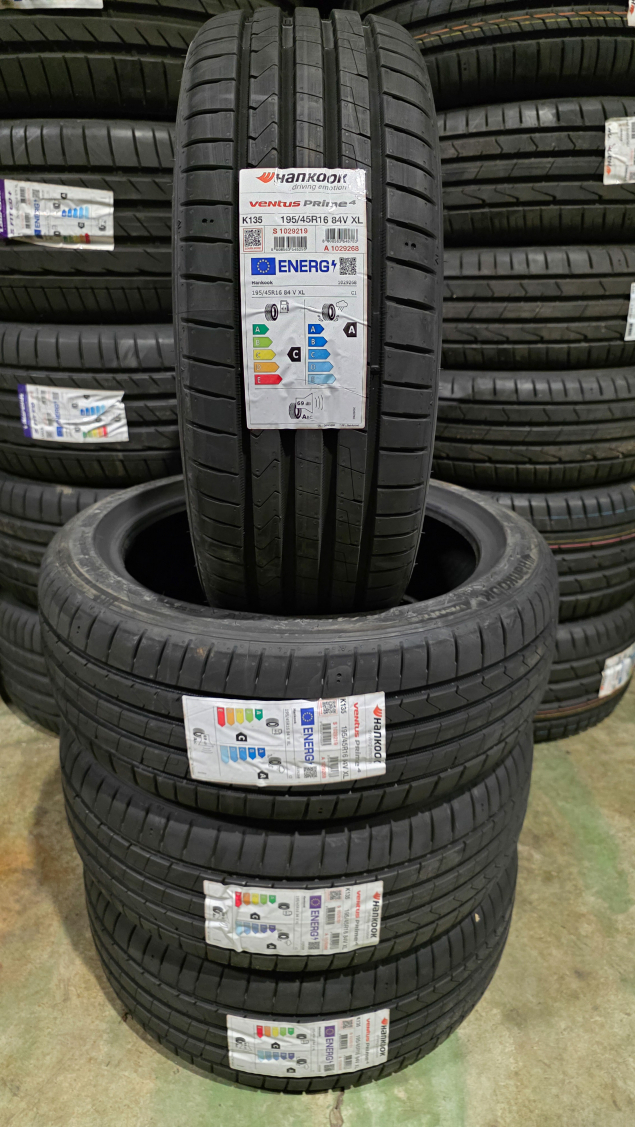 NOVÉ LETNÍ PNEUMATIKY HANKOOK K135, Ventus PRIME4 195/45 R16 EAN: 8808563545295