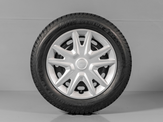 FORD FIESTA, H1BC-1015-AA, 195/60 R15, 4x108, SENZORY, ORIGINÁLNÍ OCELOVÁ CELOROČNÍ SADA
