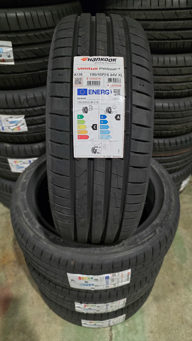 NOVÉ LETNÍ PNEUMATIKY HANKOOK K135, Ventus PRIME4 195/45 R16 EAN: 8808563545295