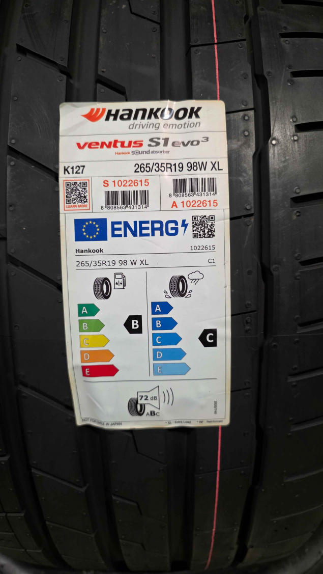 265/35 R19 98Y XL, LETNÍ PNEUMATIKY HANKOOK OE TESLA, EAN: 8808563431314