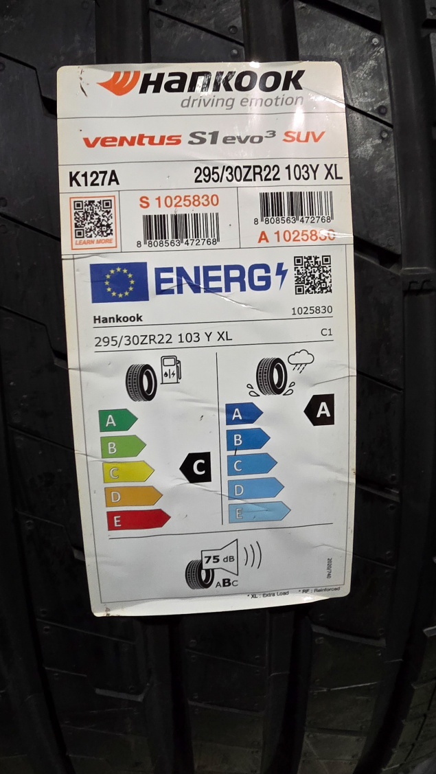 NOVÉ LETNÍ PNEUMATIKY HANKOOK 295/30 R22, EAN: 8808563472768