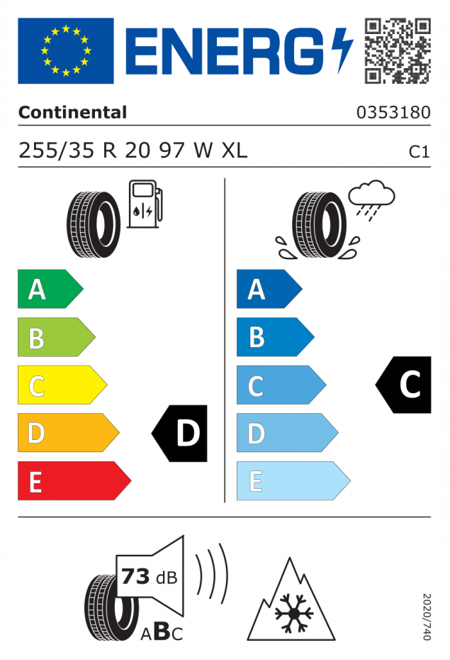 255/35 R20 POUŽITÉ ZIMNÍ PNEU CONTINENTAL AUDI A6