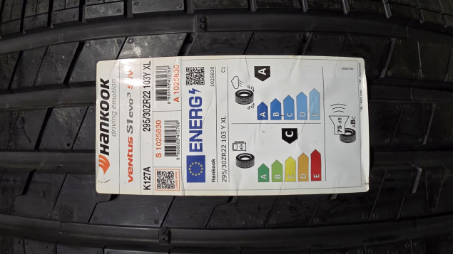 NOVÉ LETNÍ PNEUMATIKY HANKOOK 295/30 R22, EAN: 8808563472768