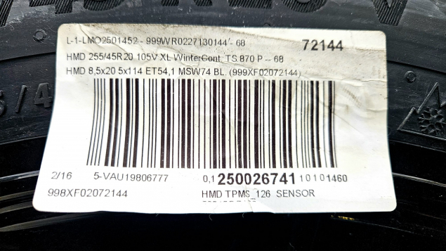 HYUNDAI SANTA FE V NOVÁ ZIMNÍ SADA R20, ROZTEČ 5x114,3, KBA 53935