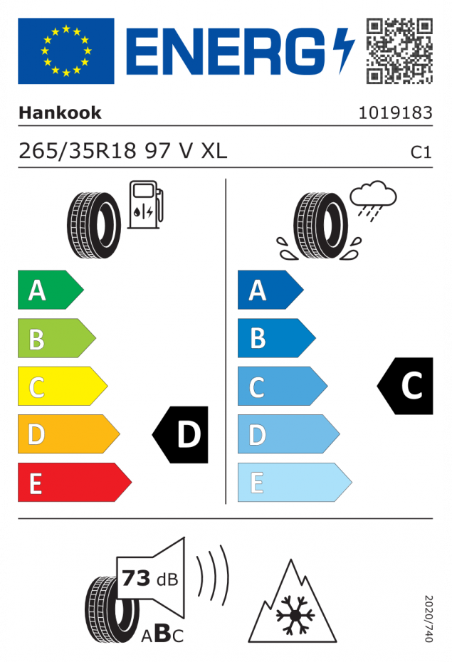 265/35 R18 97V XL NOVÉ ZIMNÍ PNEUMATIKY HANKOOK