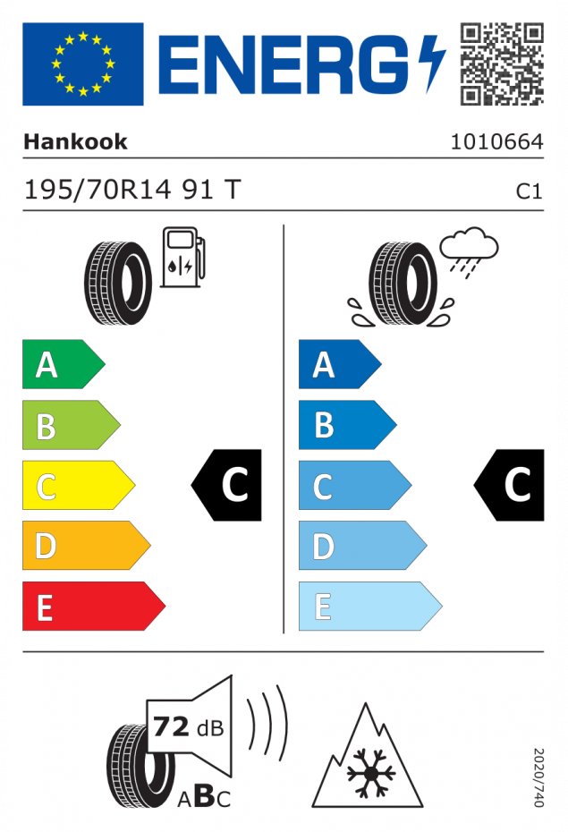 195/70 R14 91T NOVÉ ZIMNÍ PNEUMATIKY HANKOOK