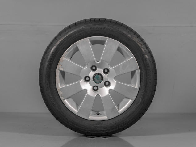 ŠKODA SUPERB, 3U0601025A, 205/55 R16 5x112, ORIGINÁLNÍ LETNÍ ALU SADA