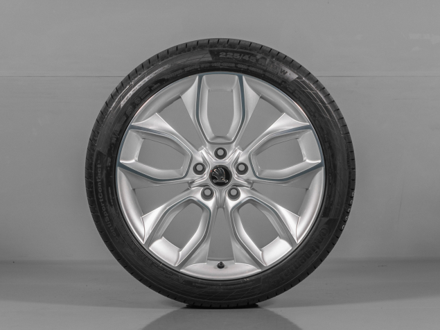 ŠKODA KAROQ, 57A 601 025G, 225/45 R19, ROZTEČ 5x112, ORIGINÁLNÍ LETNÍ ALU SADA
